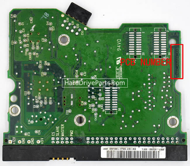 2060-001092-007 Harde Schijf PCB Elektronica WD WD400AW