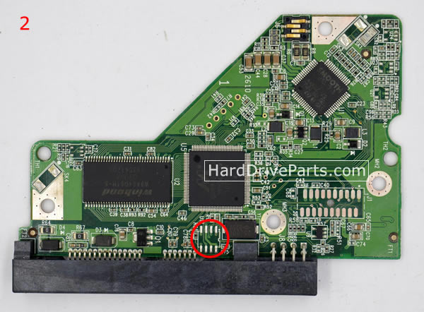 2060-701590-001 REV A / REV P1 / REV P2 WD Harde Schijf PCB Printplaat