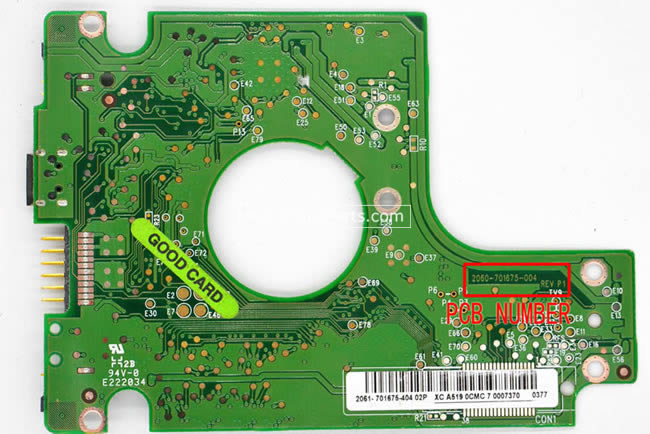 2060-701675-004 Printplaat Harde Schijf PCB WD WD5000BMVV