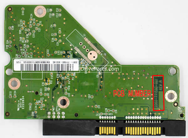 2060-771590-001 Printplaat Harde Schijf PCB WD WD1600AAJS