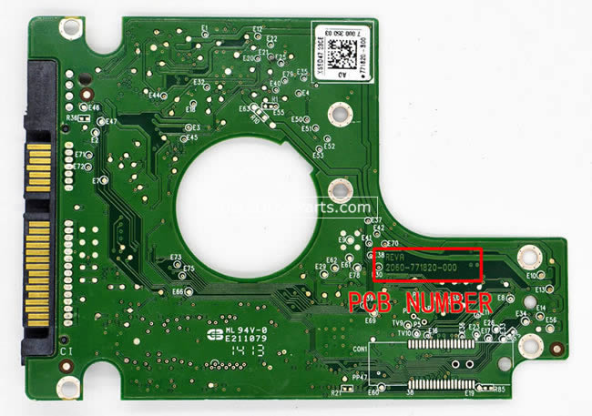 2060-771820-000 Printplaat Harde Schijf PCB WD WD1600BPVT