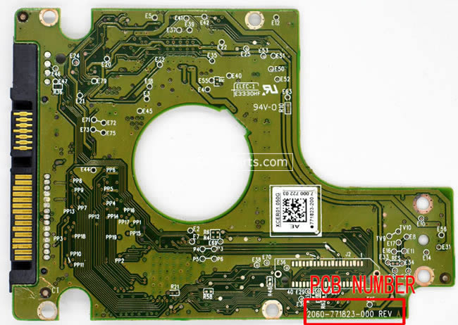 2060-771823-000 Printplaat Harde Schijf PCB WD WD10JPVT