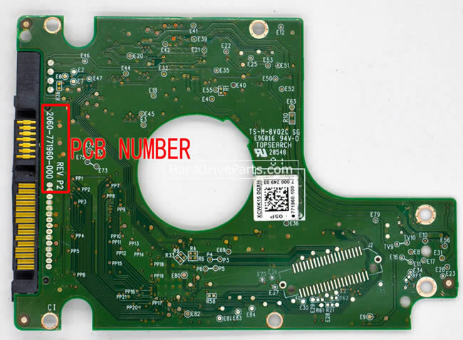 2060-771960-000 Harde Schijf PCB Elektronica WD WD10JPCX