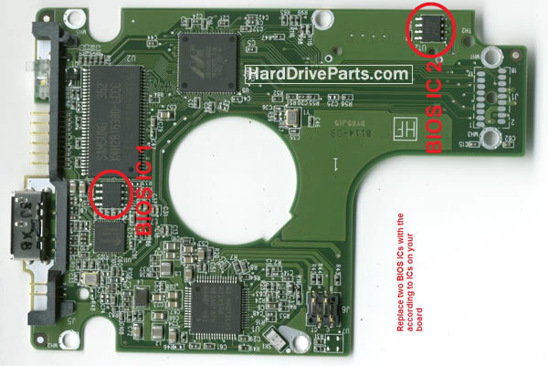 2060-771961-001 REV A / REV P1 / REV P2 WD Harde Schijf PCB Printplaat
