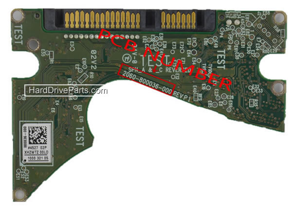 2060-800036-000 REV A / REV P1 / REV P2 WD Harde Schijf PCB Printplaat