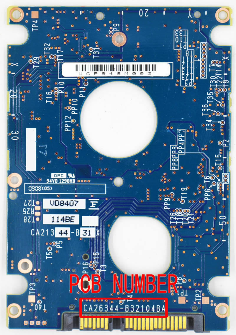 CA26344-B32104BA Fujitsu Harde Schijf PCB Printplaat