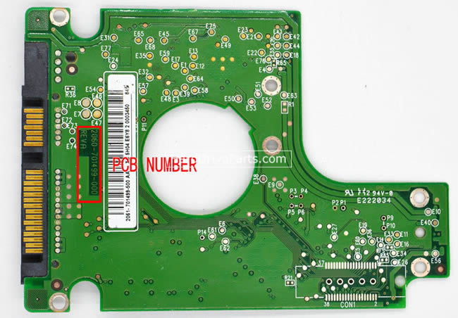 WD WD5000BEVT Harde Schijf PCB Elektronica 2060-701499-000