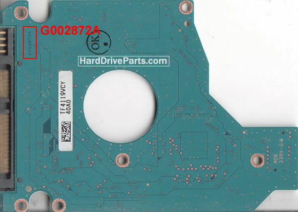 Toshiba MK1059GSM Harde Schijf PCB Elektronica G002872A